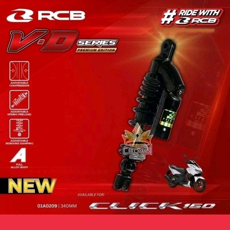 Jual Shock Shockbreaker Rcb Vd Series Click Rebound Honda Vario Shopee Indonesia