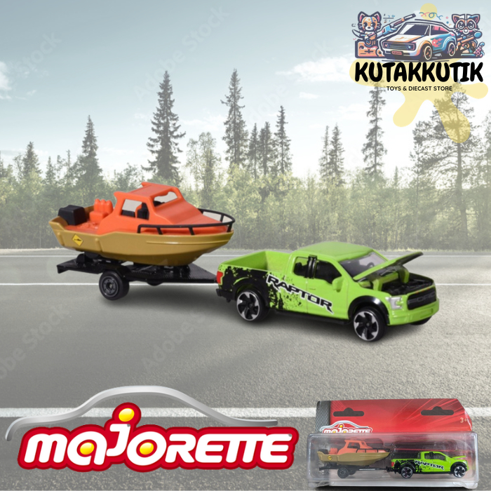 Jual Majorette Trailer Mobil Pickup Truck F-150 Raptor & Speed Boat ...