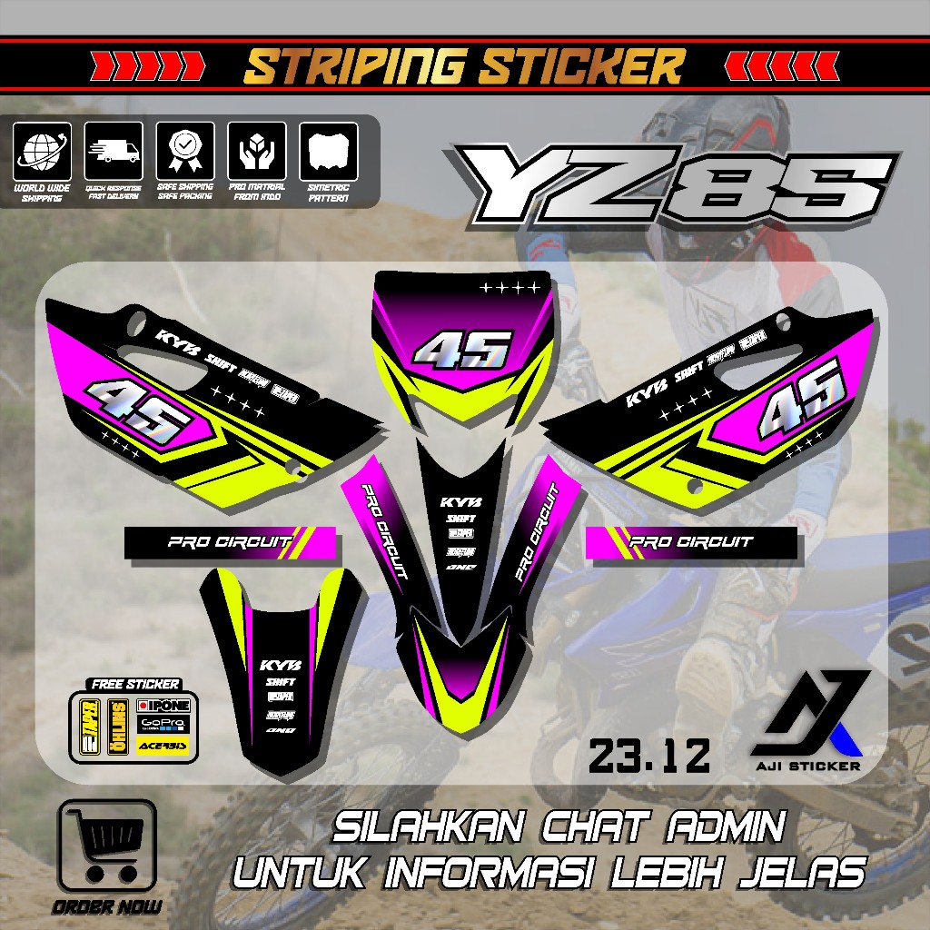 Jual Sticker Striping Yz 85 New - Sticker Striping Lis Variasi Trail ...