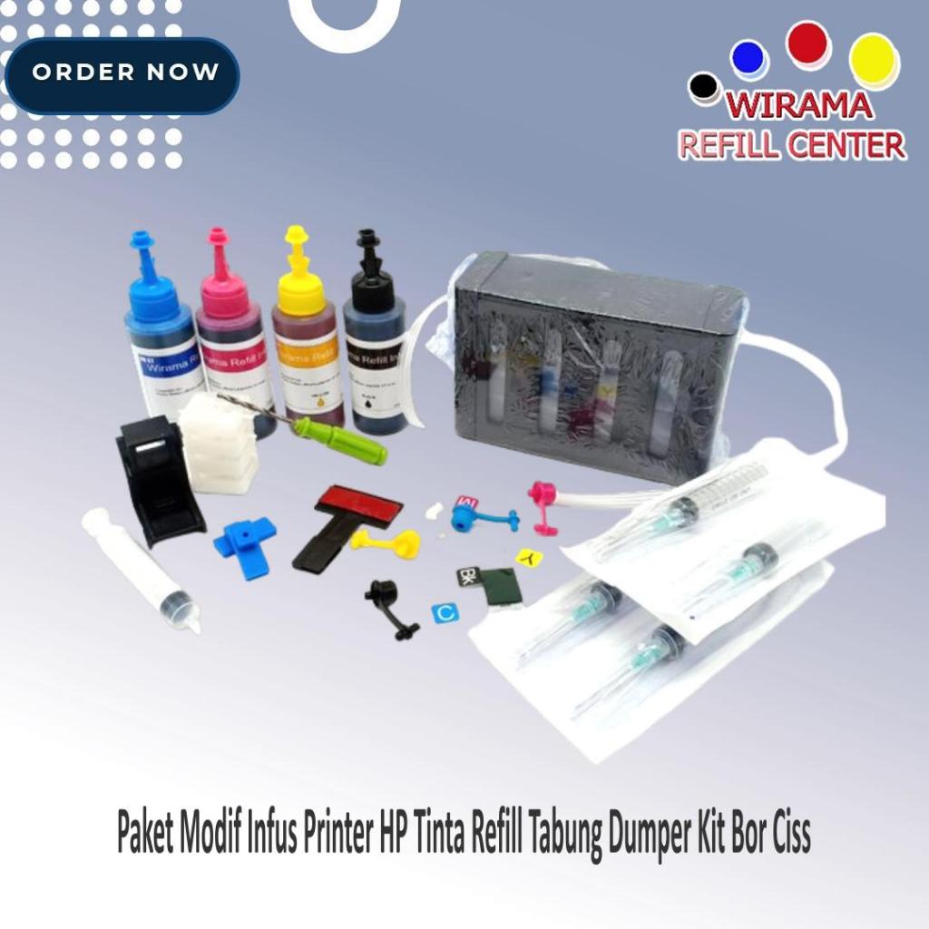 Jual Paket Lengkap Modif Infus Printer Hp Tinta Refill Tabung Dumper Kit Bor Ciss Ekskusif 8402