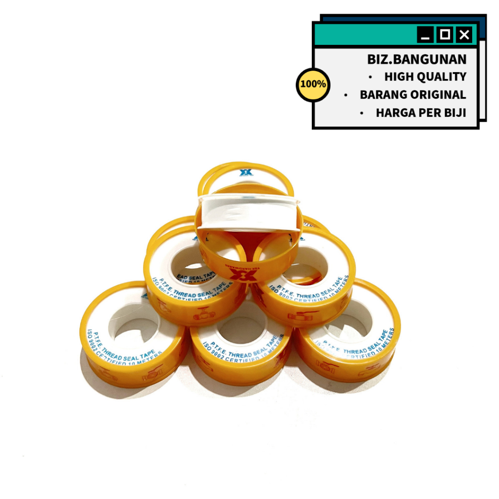 Jual SEAL TAPE 1/2 INCH 10 METER KUNING SEALTAPE PTFE ISOLASI PIPA