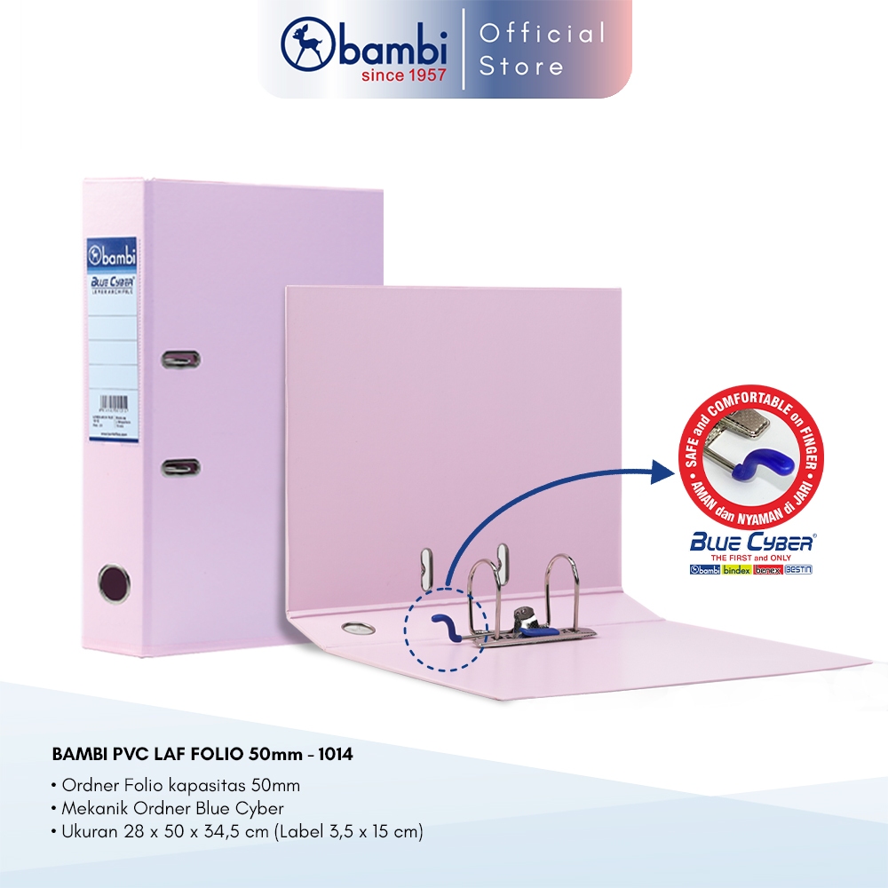 Jual Bambi Lever Arch File Ordner Folio All Color Medium Size 50 mm ...