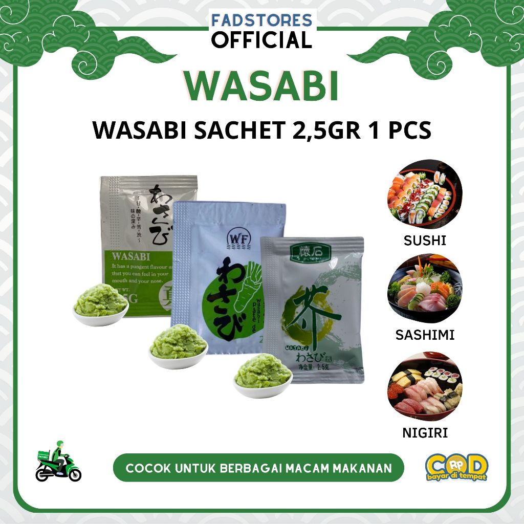 Jual Wasabi Paste Sachet 2.5 gr Mazuma Wasabi Halal Wasabi Sachet