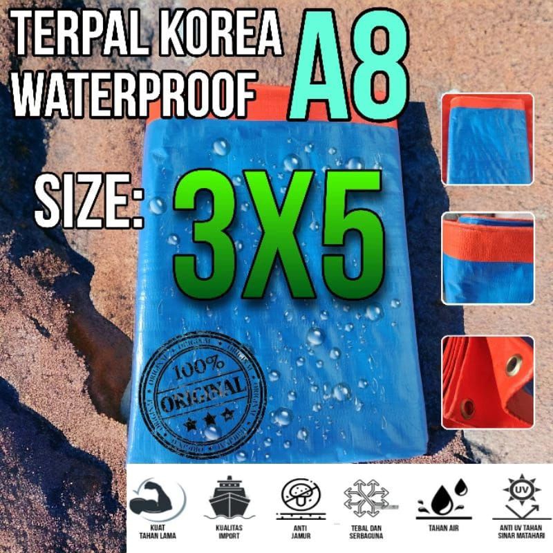 Terpal korea A8 ukuran 3x5 Top  Quality