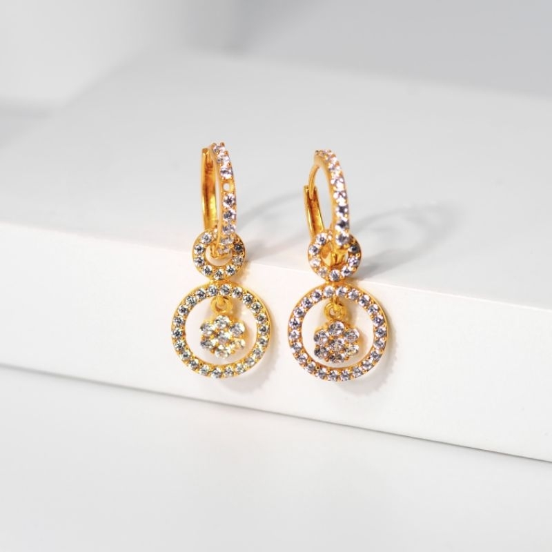 Jual Anting Emas Jepret Bulat Mainan Circle Mata Tabur Toko Emas