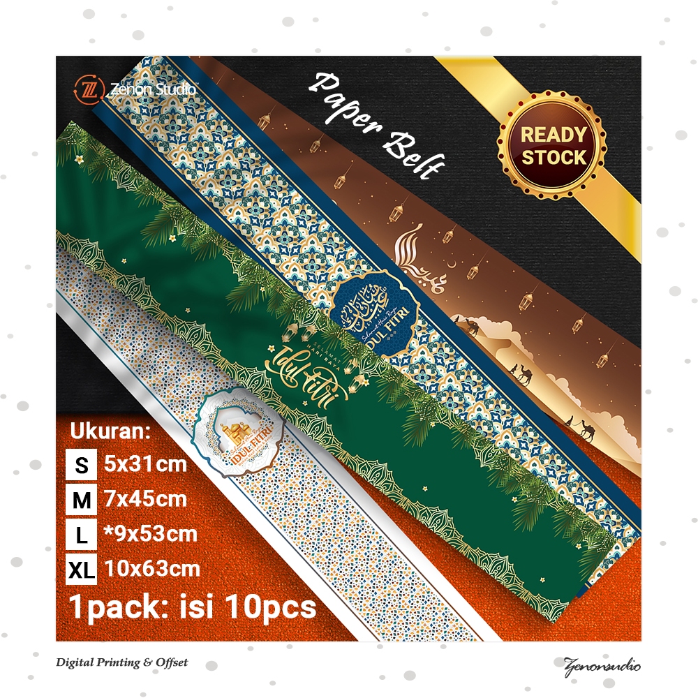 [10pcs] Paper Belt Idul Fitri Roll Label Ramadan Kado Hadiah Lebaran Ver2