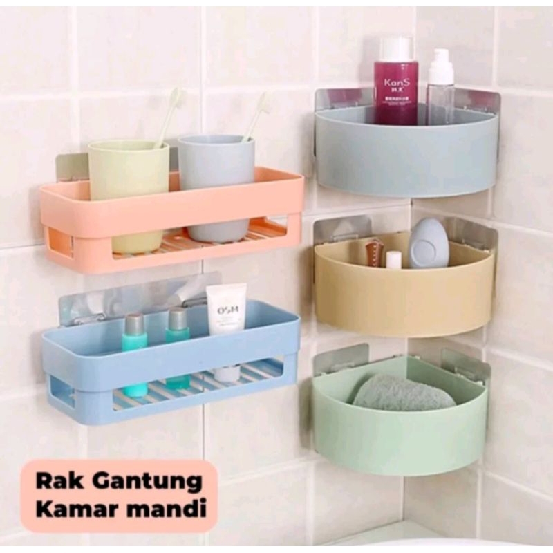 Jual Rak Sudut Kamar Mandi Model Tempel Rak Siku Serbaguna Tempat ...