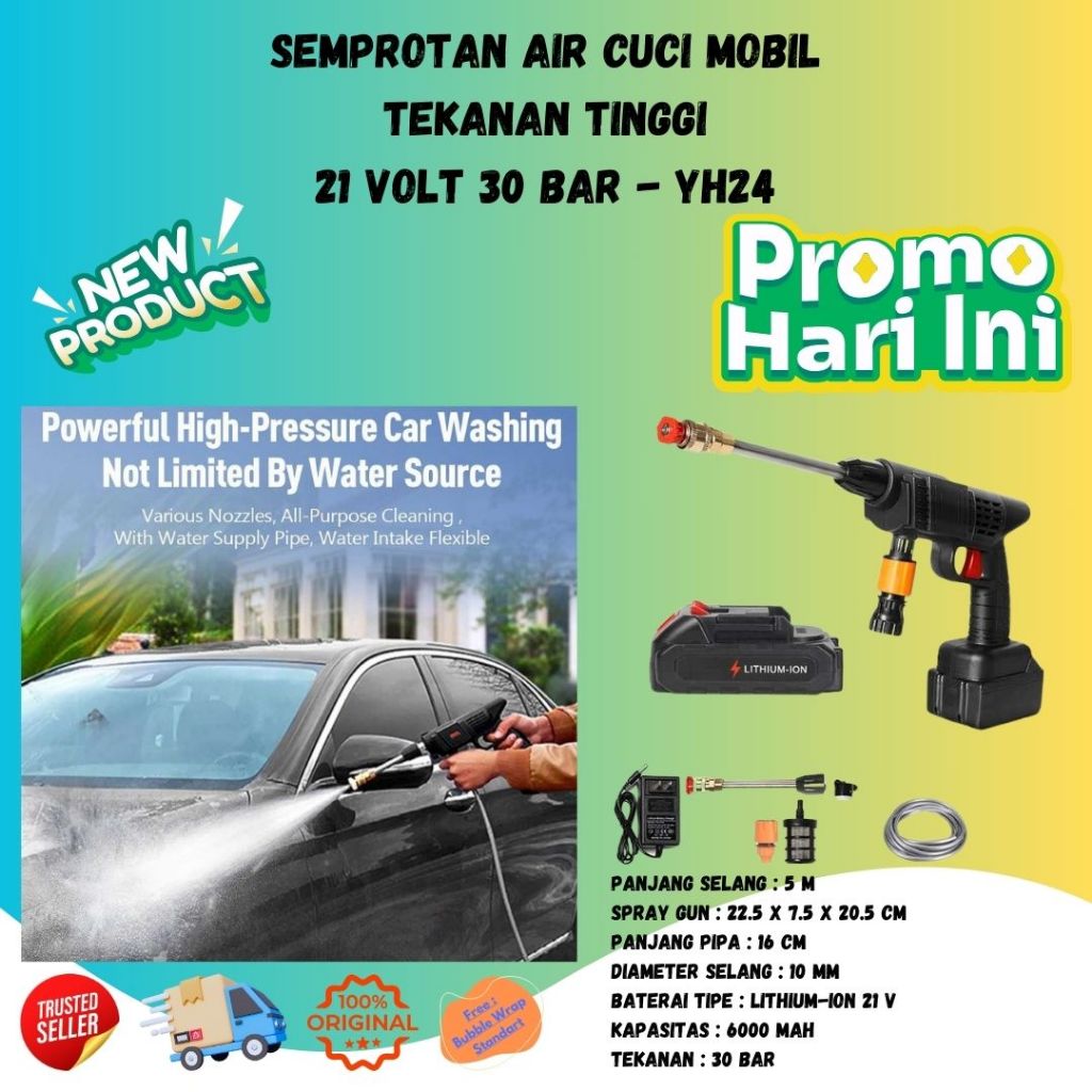 Jual Jet Cleaner Washer Portable Cordless Pompa Tekanan Tinggi 21V 30 ...