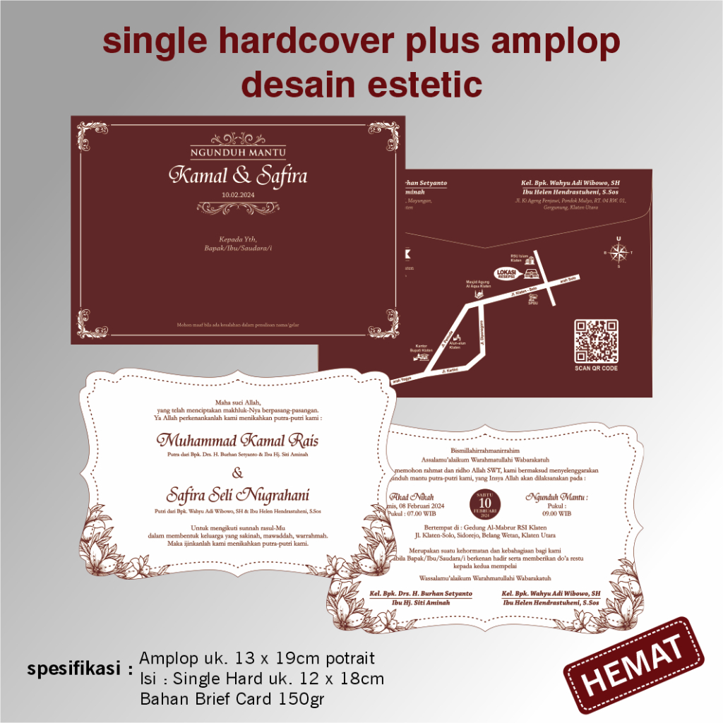 Jual Undangan Single Hardcover | Plus Amplop | Desain Estetic | Shopee ...