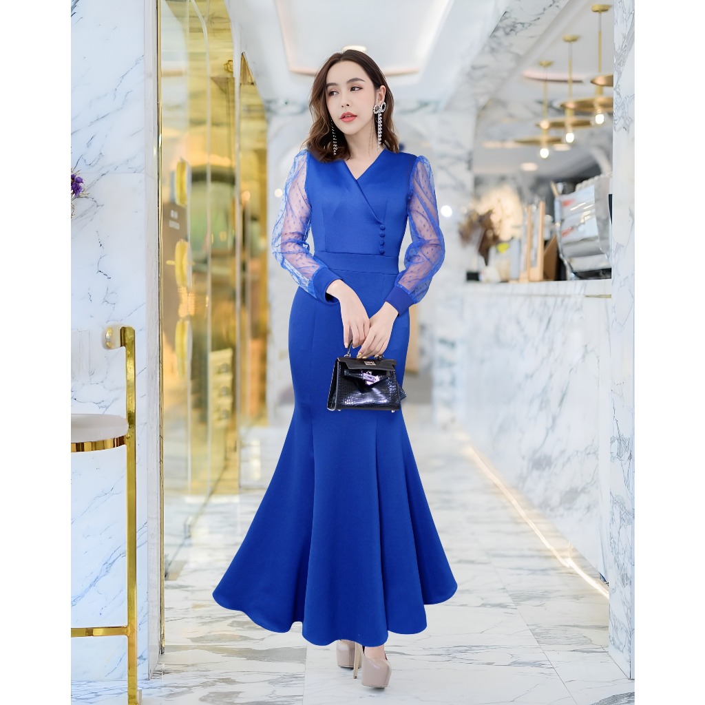 Dress Lengan Panjang Passion Blue Navy