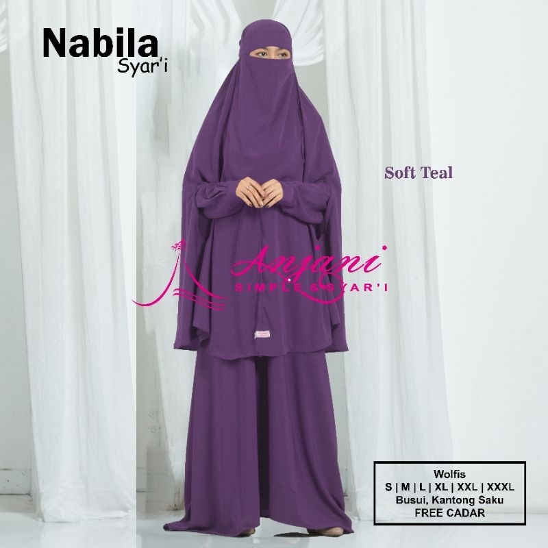 Jual Gamis Polos Nabila Set Syari Gamis Syari Set Khimar Plus Cadar
