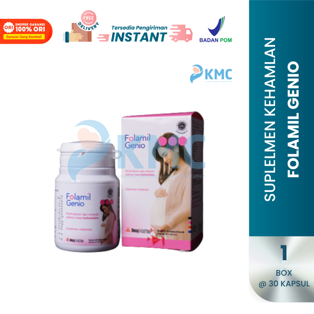 Jual Folamil Genio 30 Kapsul | Suplemen Kehamilan | DHA| Multivitamin ...