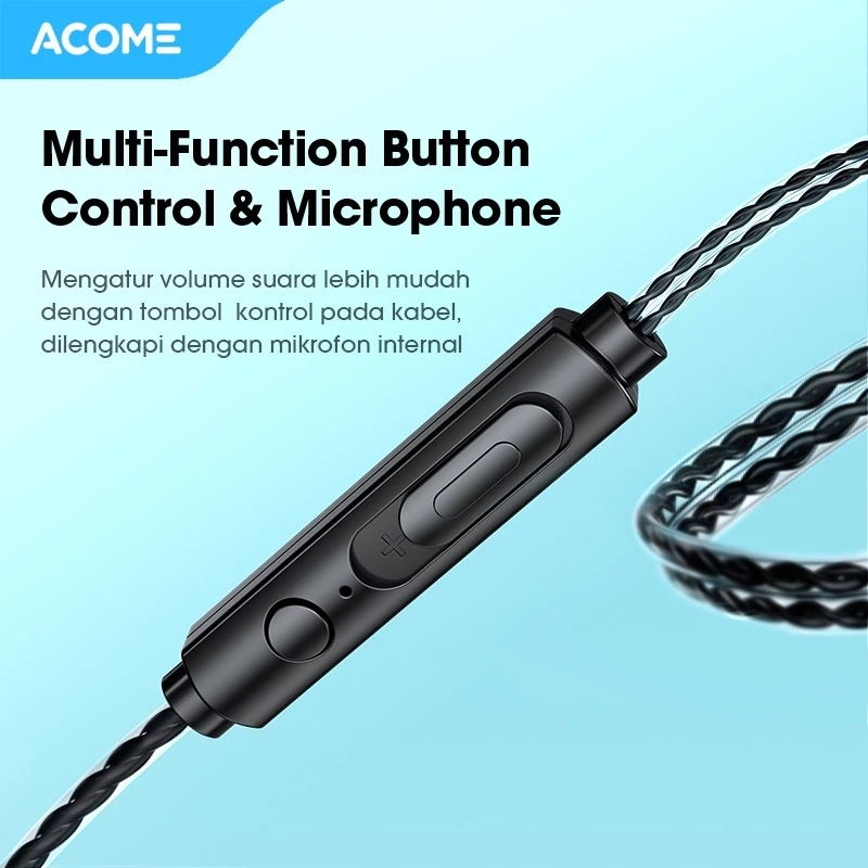VIVAN X ACOME 3D Subwoofer Headphones Powerfull Bass Transparent Black Wire Body Garansi Resmi 1 Tahun ACE01