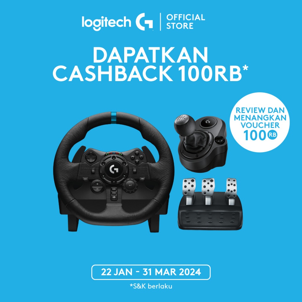 Jual Logitech G923 True Force Wheel + Logitech Driving Shifter Bundling ...