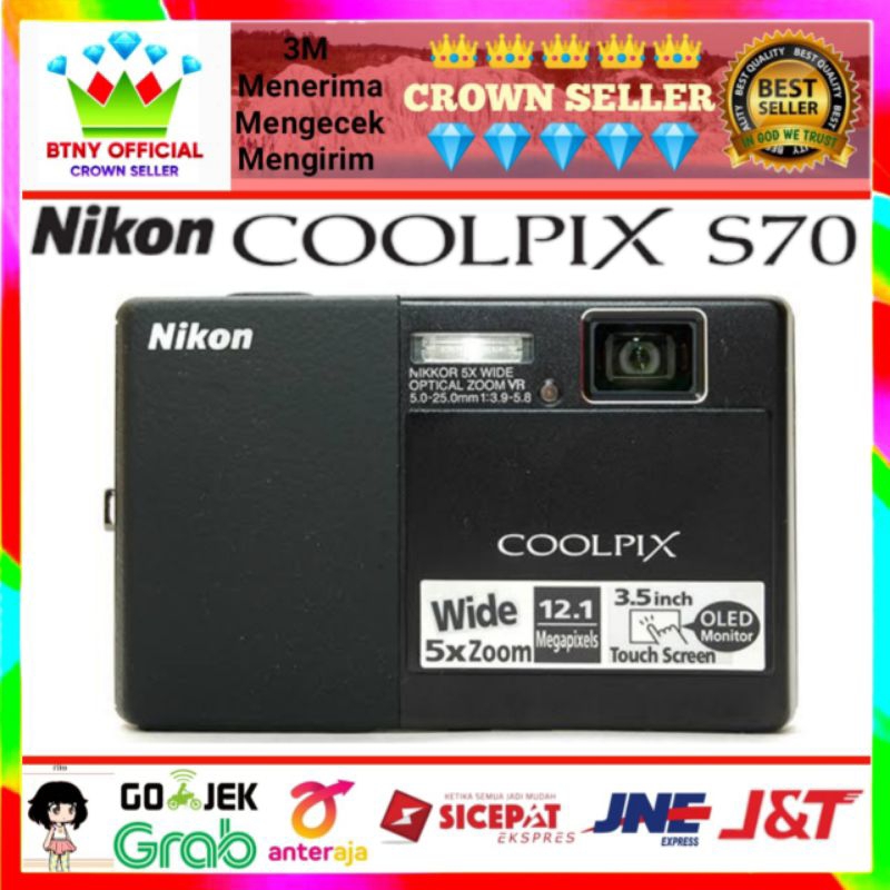Jual Nikon Coolpix S70 Camera Pocket 12,1 Megapixels Wide 5XZOOM