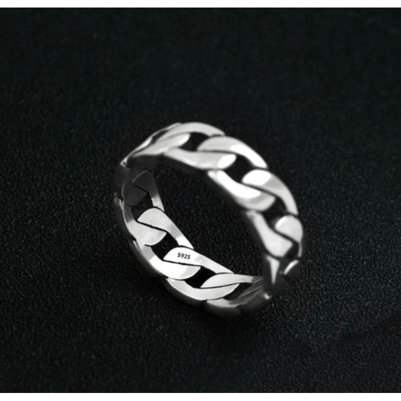 Jual Cincin titanium model rantai pria wanita anti karat terbaru ...