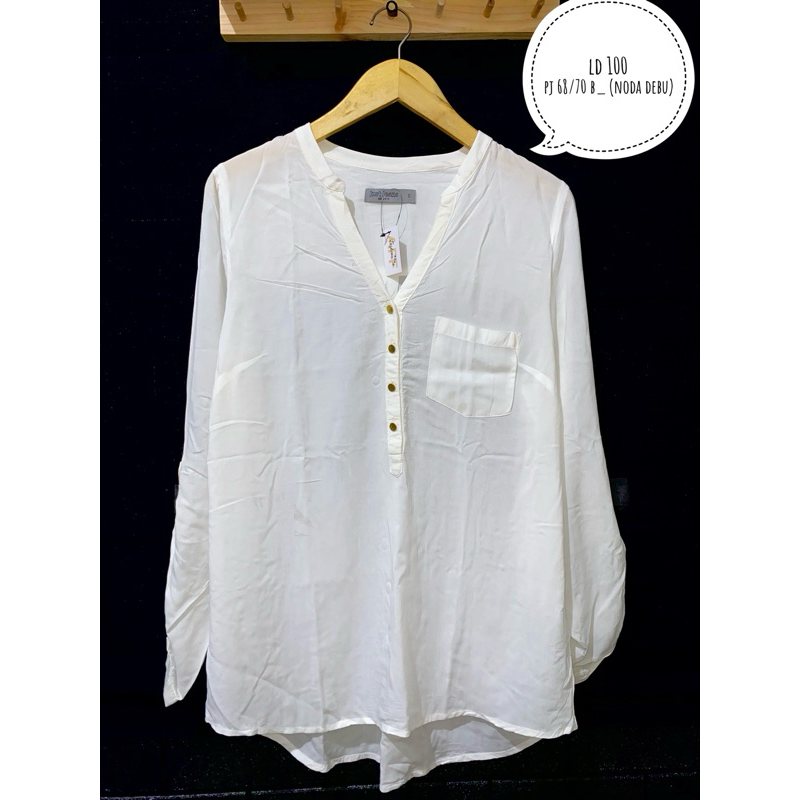Kemeja Lengan Panjang Ellery Yellow Grey Blouse