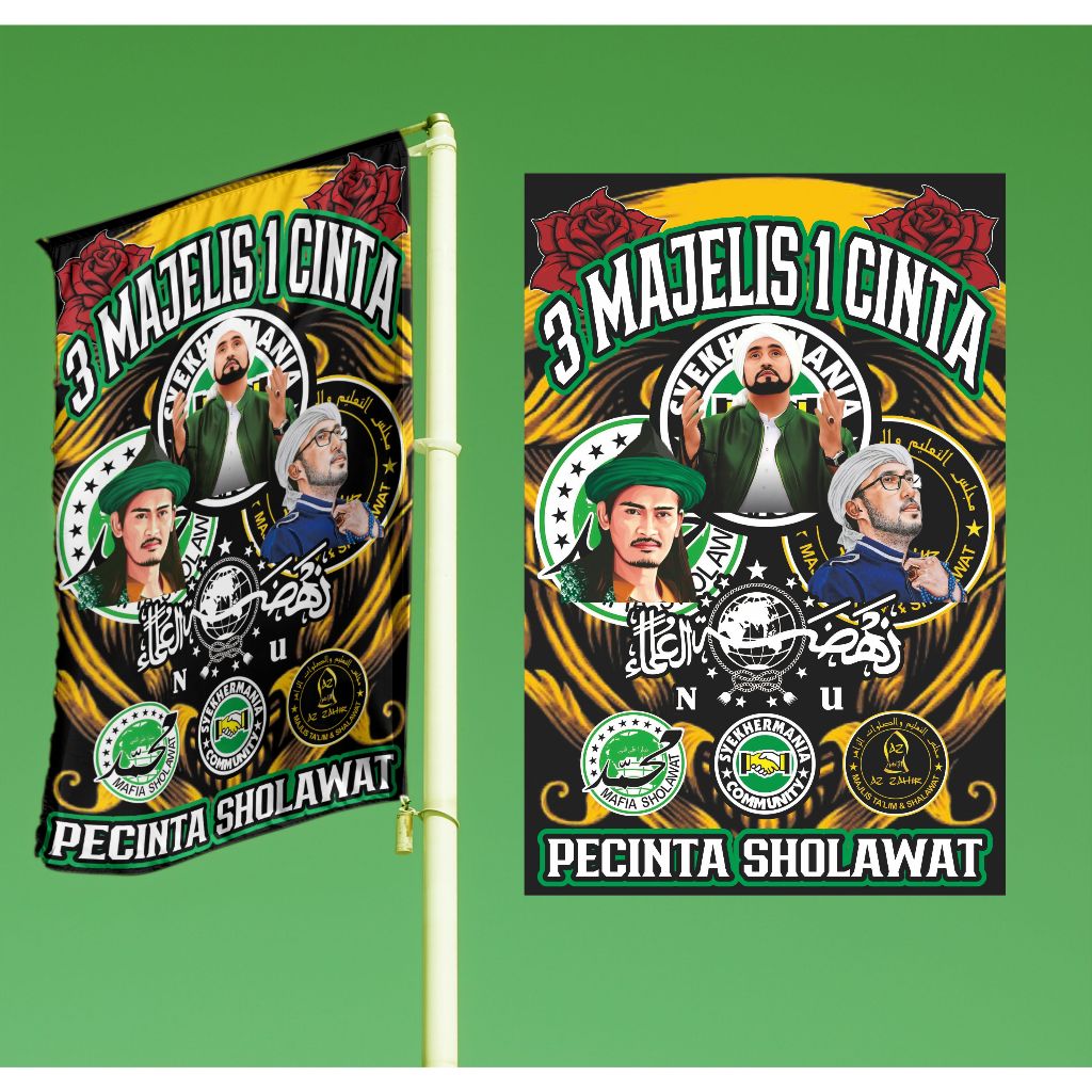 Jual Bendera Sholawat 3 Majelis 1 Cinta Gambar Hd Shopee Indonesia