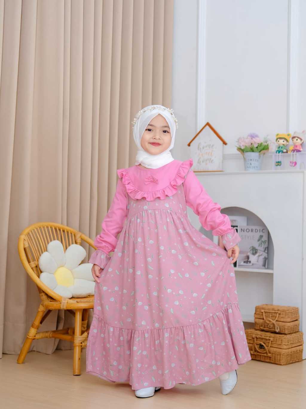 Jual Gamis anak syabilla/ Baju Muslim Anak Perempuan TERBARU/Dress anak