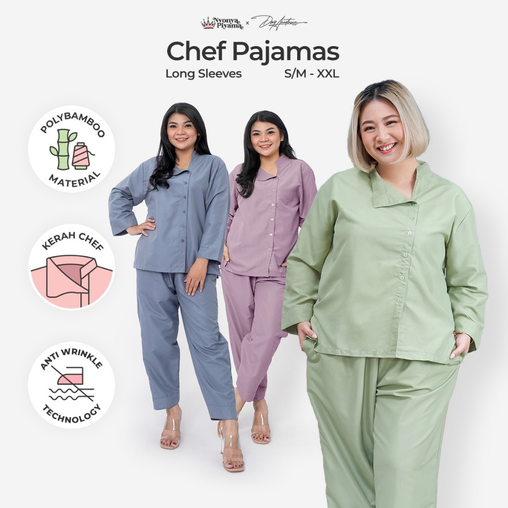 Jual Chef Pajamas Nyonya Piyama X Devy Anastasia Lengan Panjang Set ...