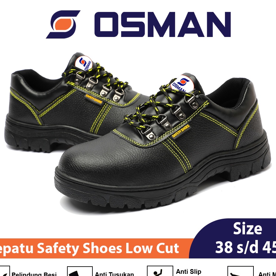 Jual Terkini OSMAN Sepatu Safety Shoes Low Cut Sepatu Safety Ujung Besi ...
