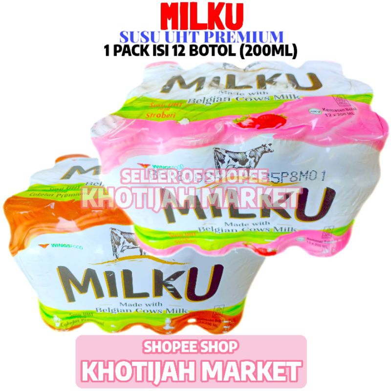 Jual Susu Uht Milku Coklat Stroberi 1 Pack Isi 12 Botol 200ml Shopee Indonesia 8237