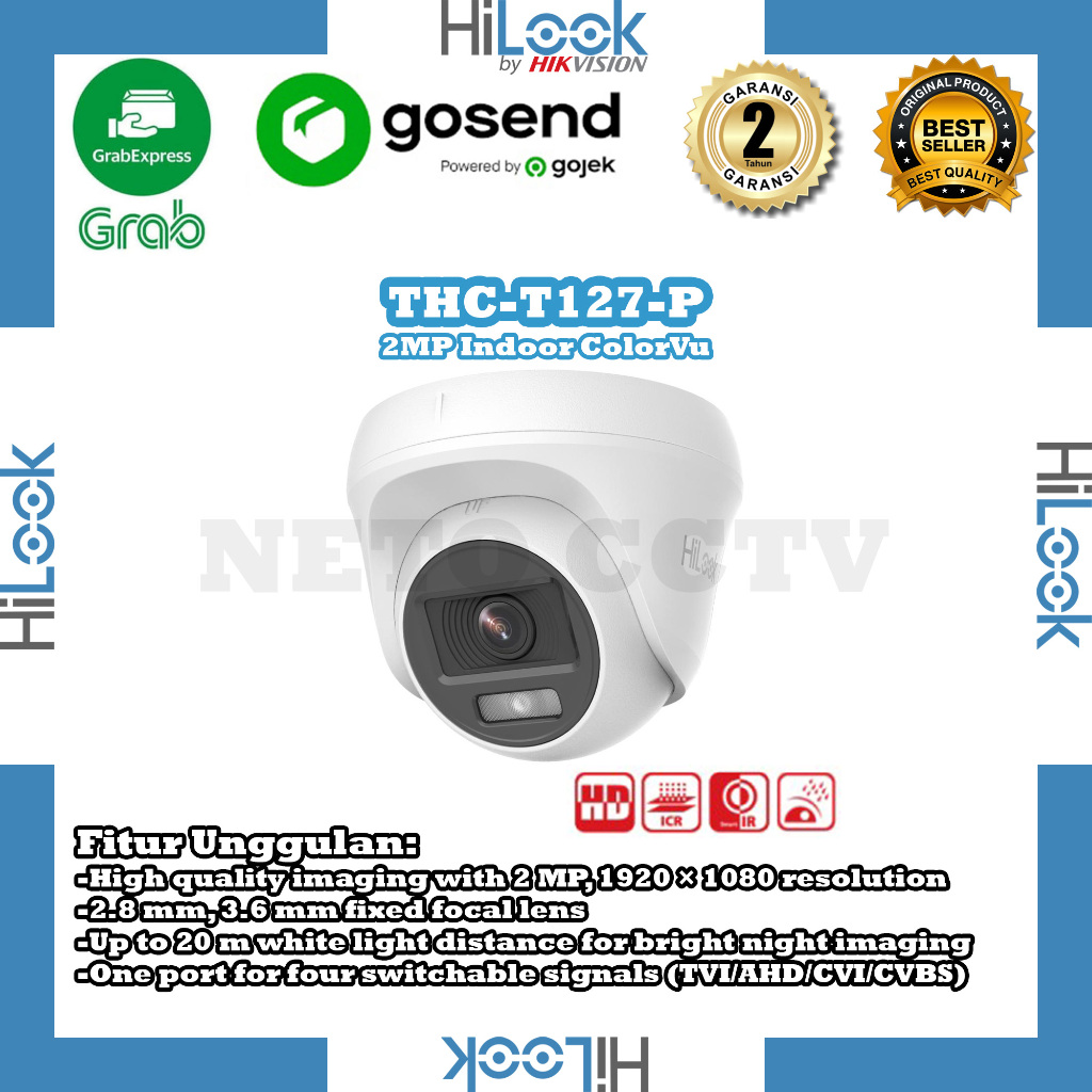 Jual Thc T127 P Hilook 2mp 1080p Colorvu Kamera Cctv Indoor Garansi