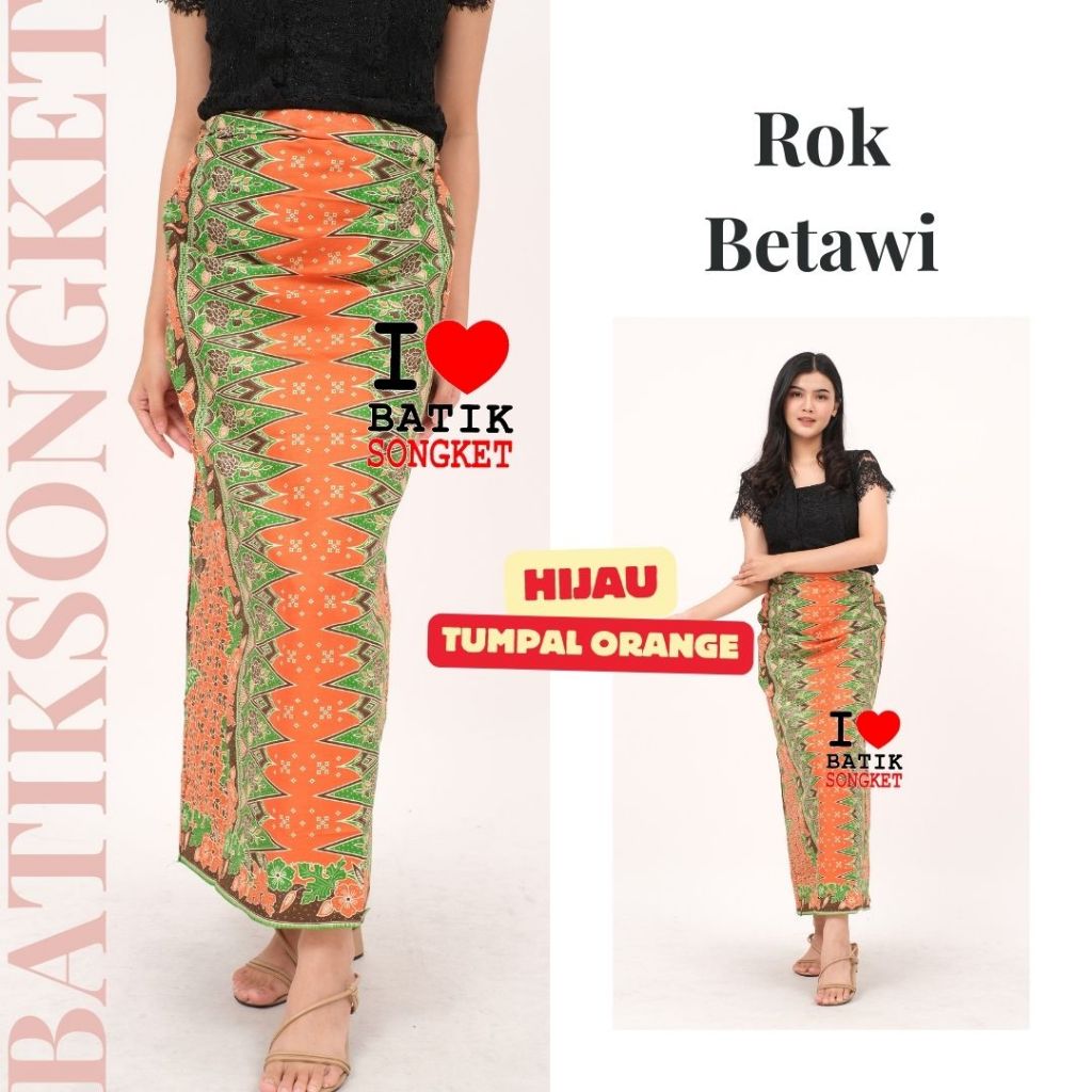 Jual Rok Batik Betawi Encim All Size Tumpal Motif Ondel Kebaya Modern Jumbo Span Shopee Indonesia 8422