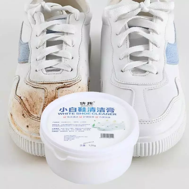 White Shoes Cleaning Stain Cream Pemutih Sepatu Snaker Krim Pembersih Sepatu GRATIS Spons Ampuh | AutoStock
