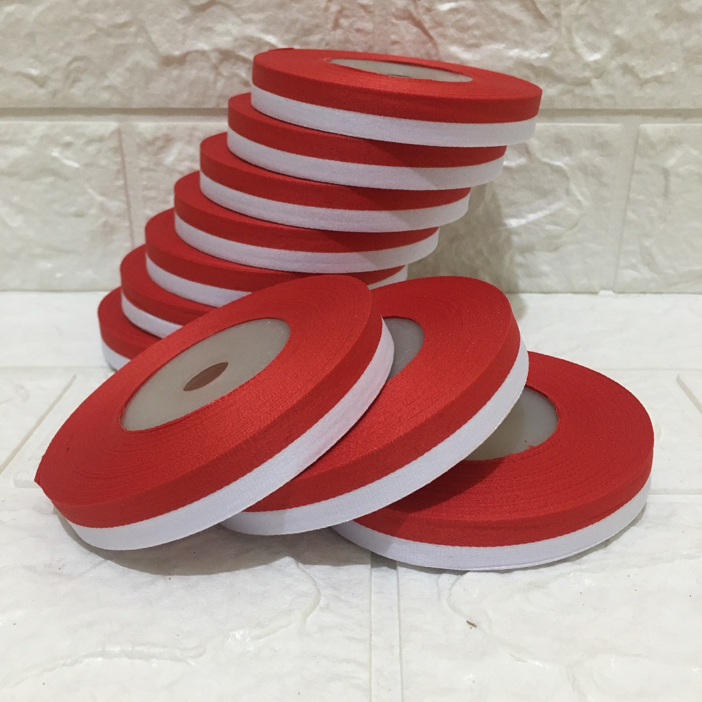 Pita Merah Putih 1/2 Inci | Hiasan 17 agustus HUT RI | Pita Kain