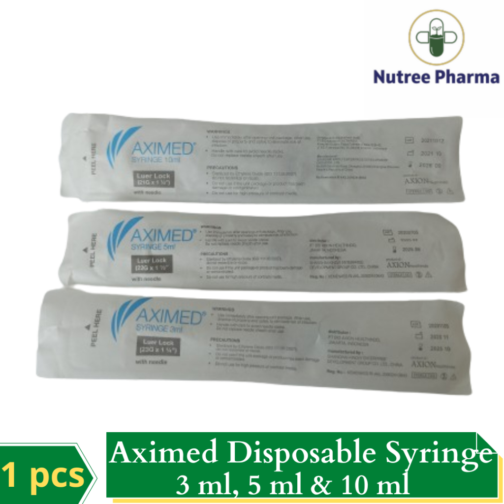 Jual Spuit AXIMED Syringe Disposible Alat Suntikan 3 mL 5 ml & 10 ml ...
