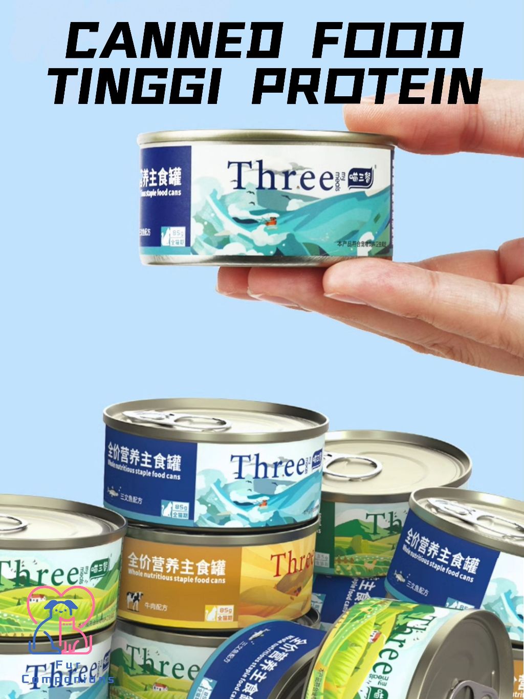 Jual [Three Cats] Makanan Basah Canned Food Kucing Junior Dewasa Tinggi