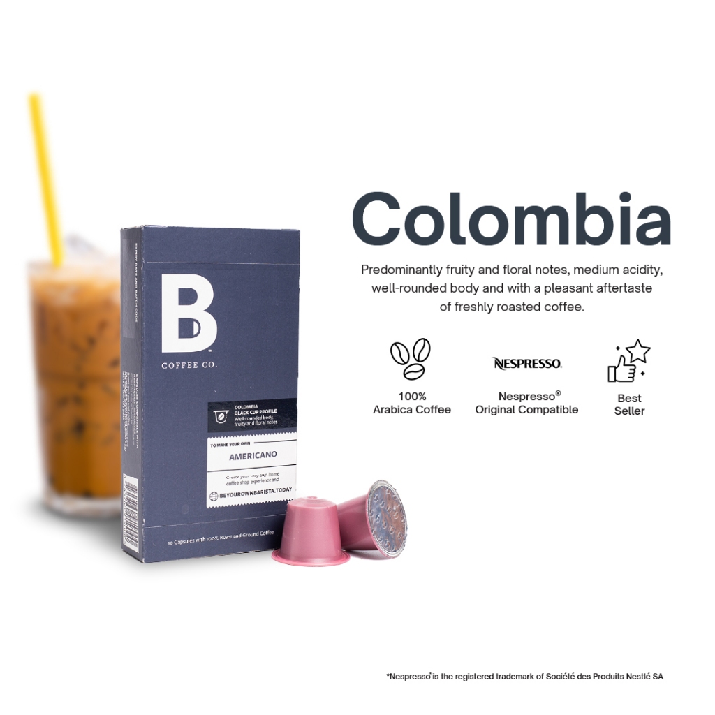 Jual B Coffee Co. Colombia Americano Kopi Kapsul Nespresso Compatible ...