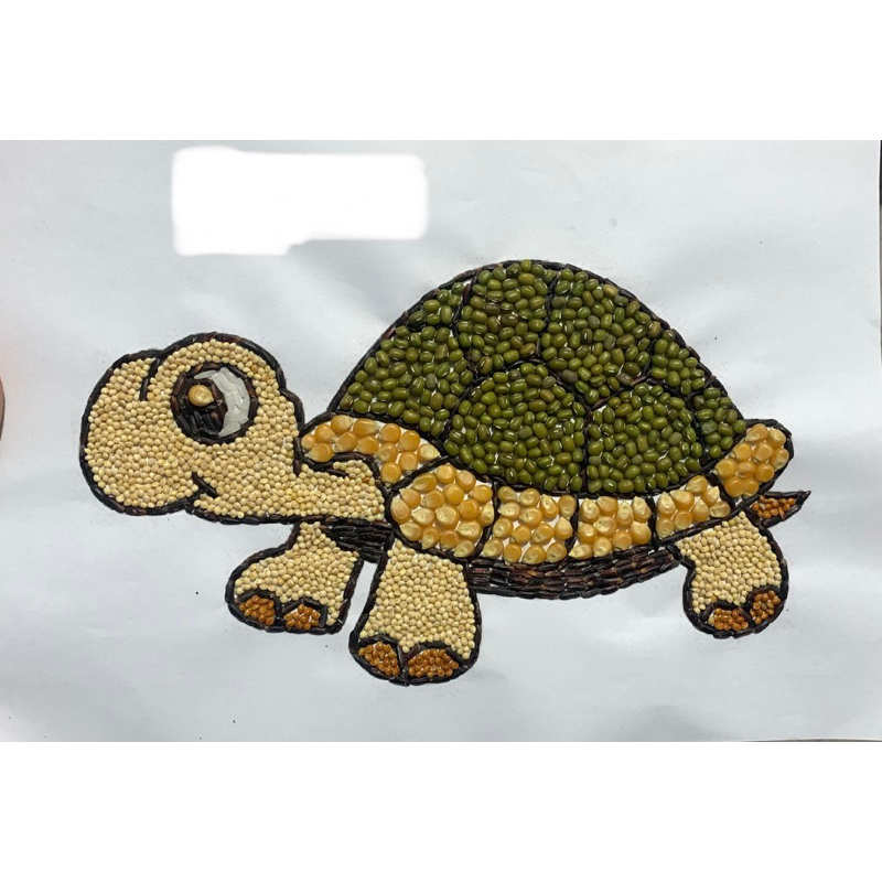 Jual Lukisan Kolase Biji Bijian gambar kura-kura (Prakarya) | Shopee ...