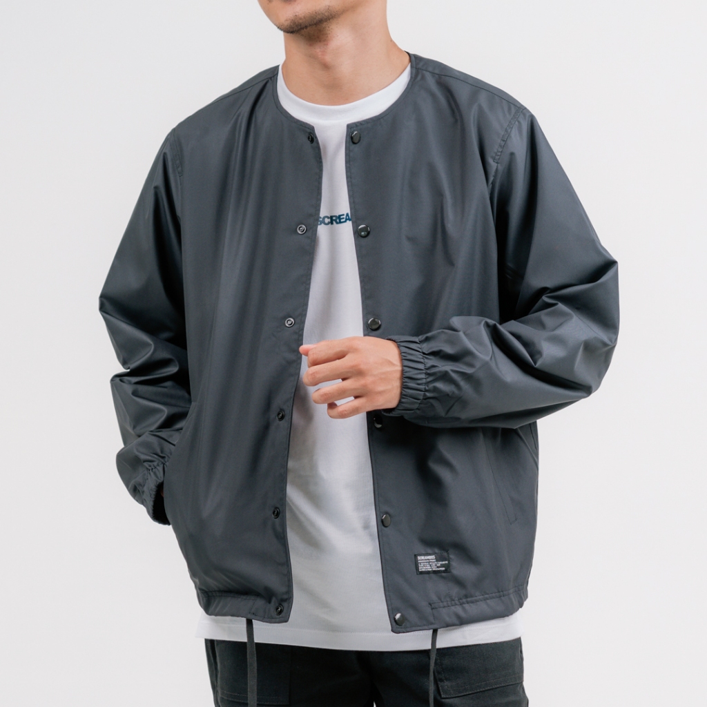 Jual Screamous Jacket WindBreaker CollarLess MALT BLACK | Shopee Indonesia