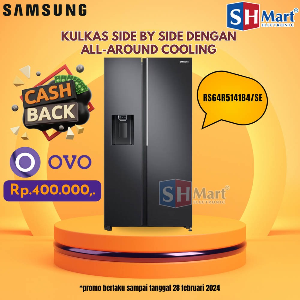 Jual KULKAS SAMSUNG SIDE BY SIDE RS64R5141B4 KAPASITAS 676 LITER WITH
