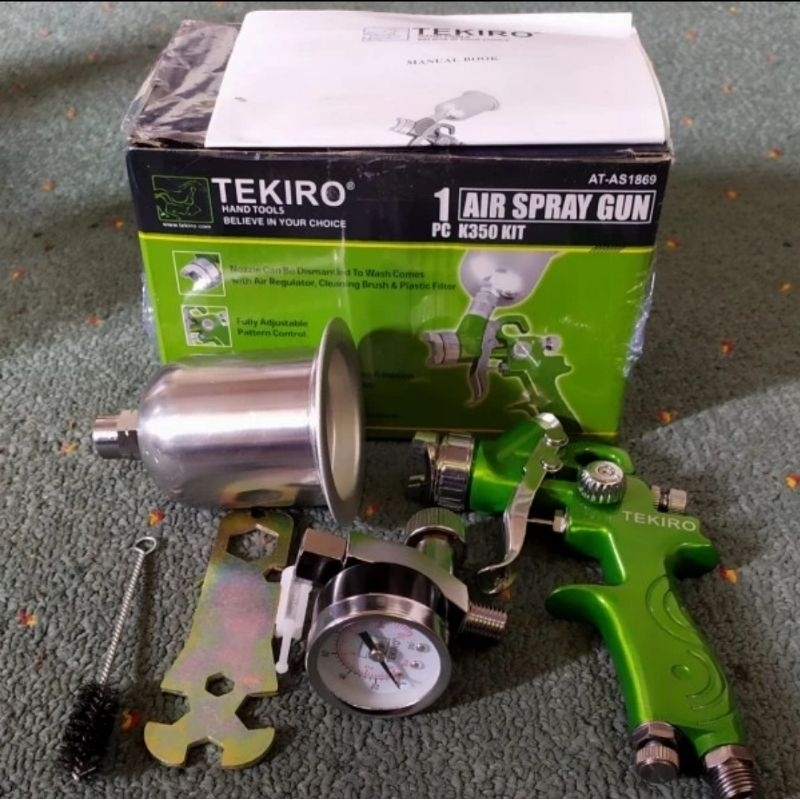 Jual TEKIRO SPRAY GUN K350 KIT ALAT SEMPROT CAT TABUNG ATAS 125ml HVLP ...
