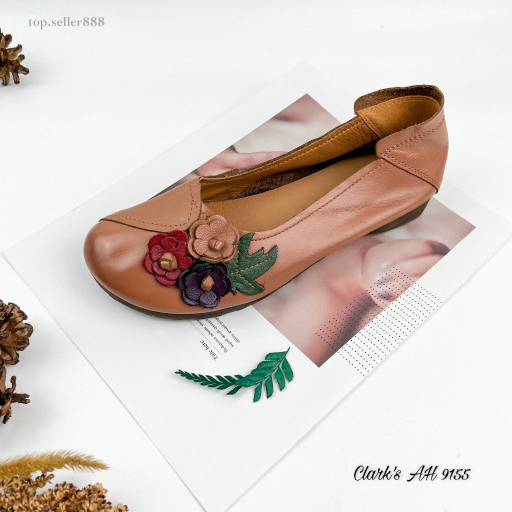 CLARKS Sepatu Flat Shoes Wanita Kekinian Kulit Asli AH 9155