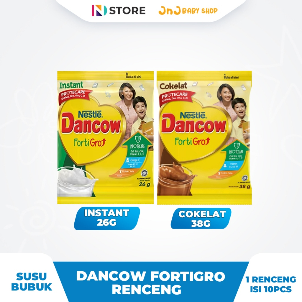 Jual DANCOW FORTIGRO RENCENG INSTAN 26GR / COKELAT 38G ISI 10 SACHET ...