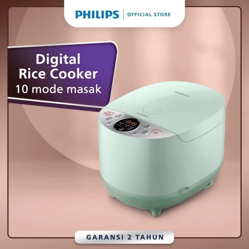 Jual PHILIPS 1,8 Liter Digital Rice Cooker HD4515/85 - 400 Watt - 10 ...