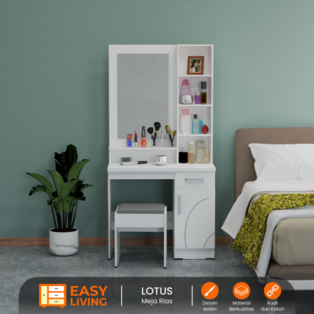 Jual Meja rias set kursi cantik minimalis series lotus | Shopee Indonesia