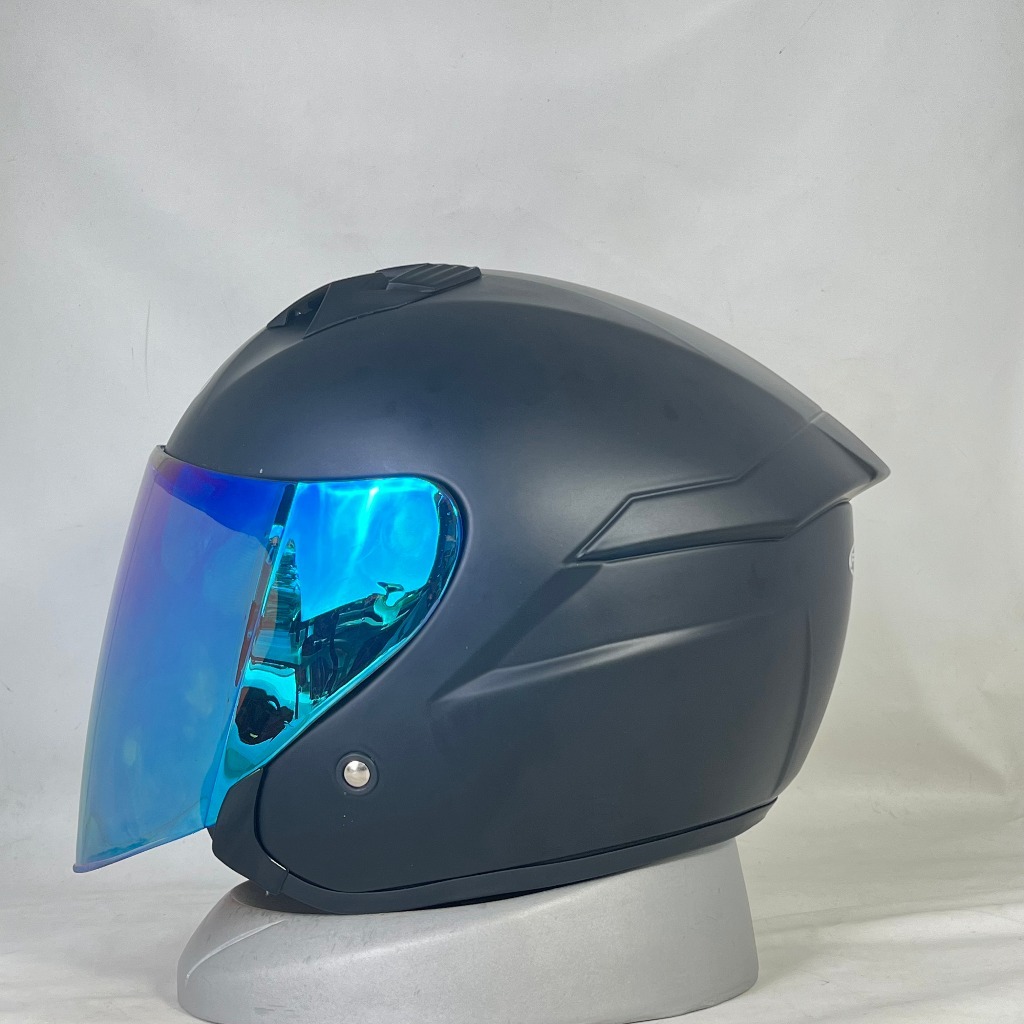 Jual Helm Half Face Js Yakuza Visor Iridium Silver Standart Sni