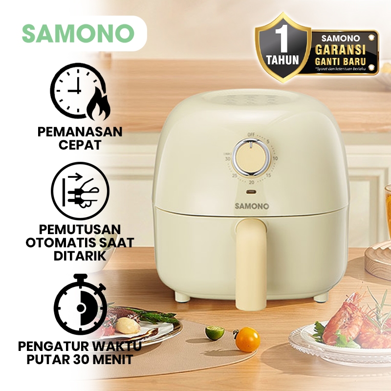 Jual SAMONO Mini Air Fryer 2.4 Liter Low Watt Mesin Penggorengan Tanpa ...