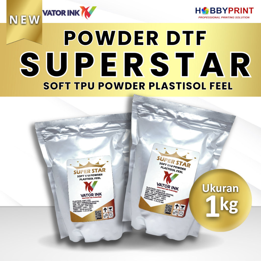 Jual POWDER DTF VATOR SUPERSTAR 1 KG PLASTISOL FEEL SOFT LENTUR TIPIS ...