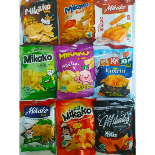 Jual MIKAKO SNACK ANEKA RASA SAMBAL BALADO, AYAM BAWANG, BAWANG, KIMCHI ...