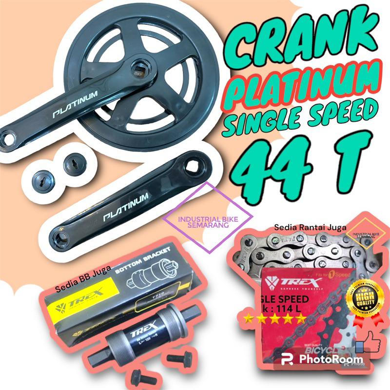 Jual ( PLATINUM 44T ) Crank Rotel Sepeda Single 44T Arm 170mm Gir Gear ...
