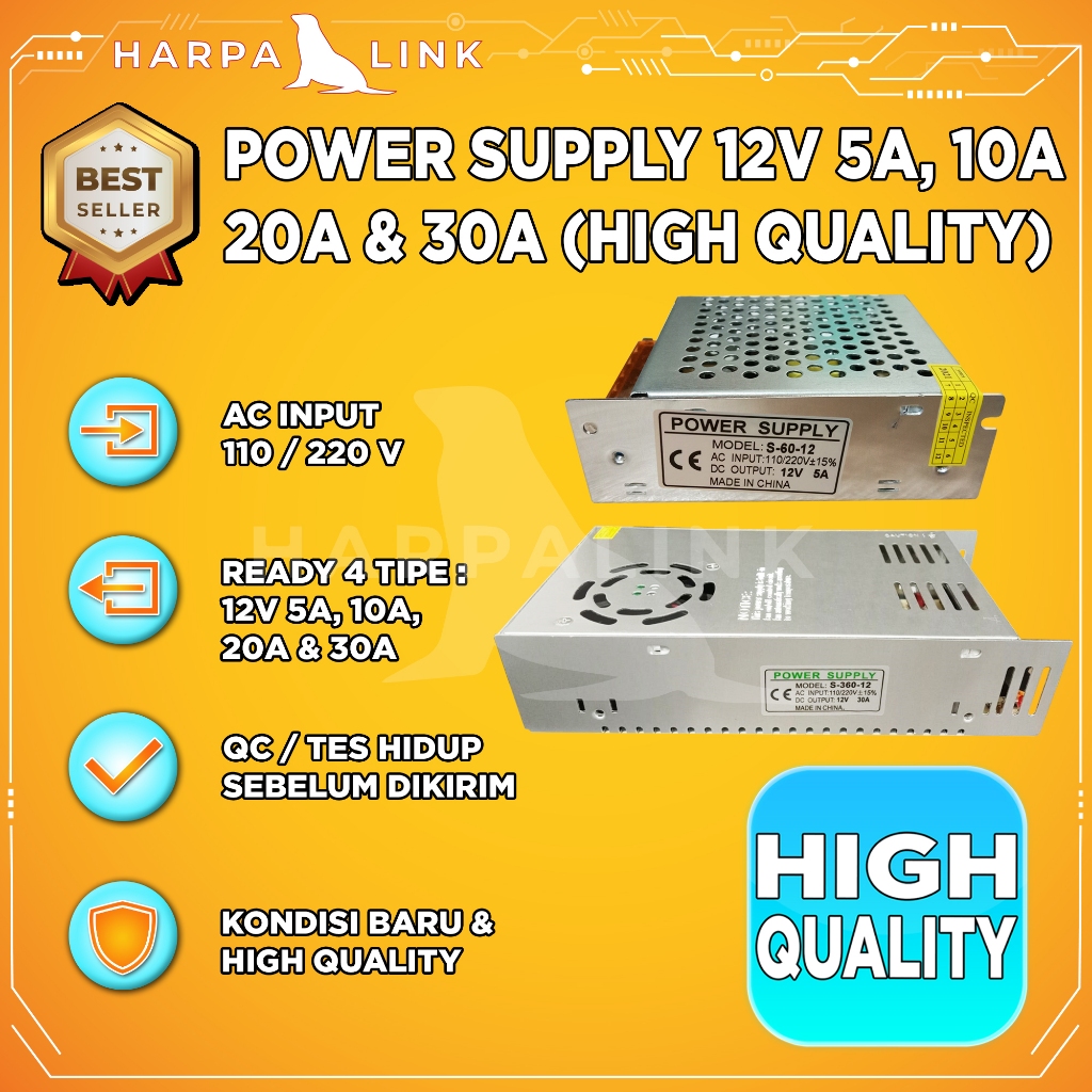 Jual Switching Power Supply PSU 12V 30A High Quality Power Supply 12V