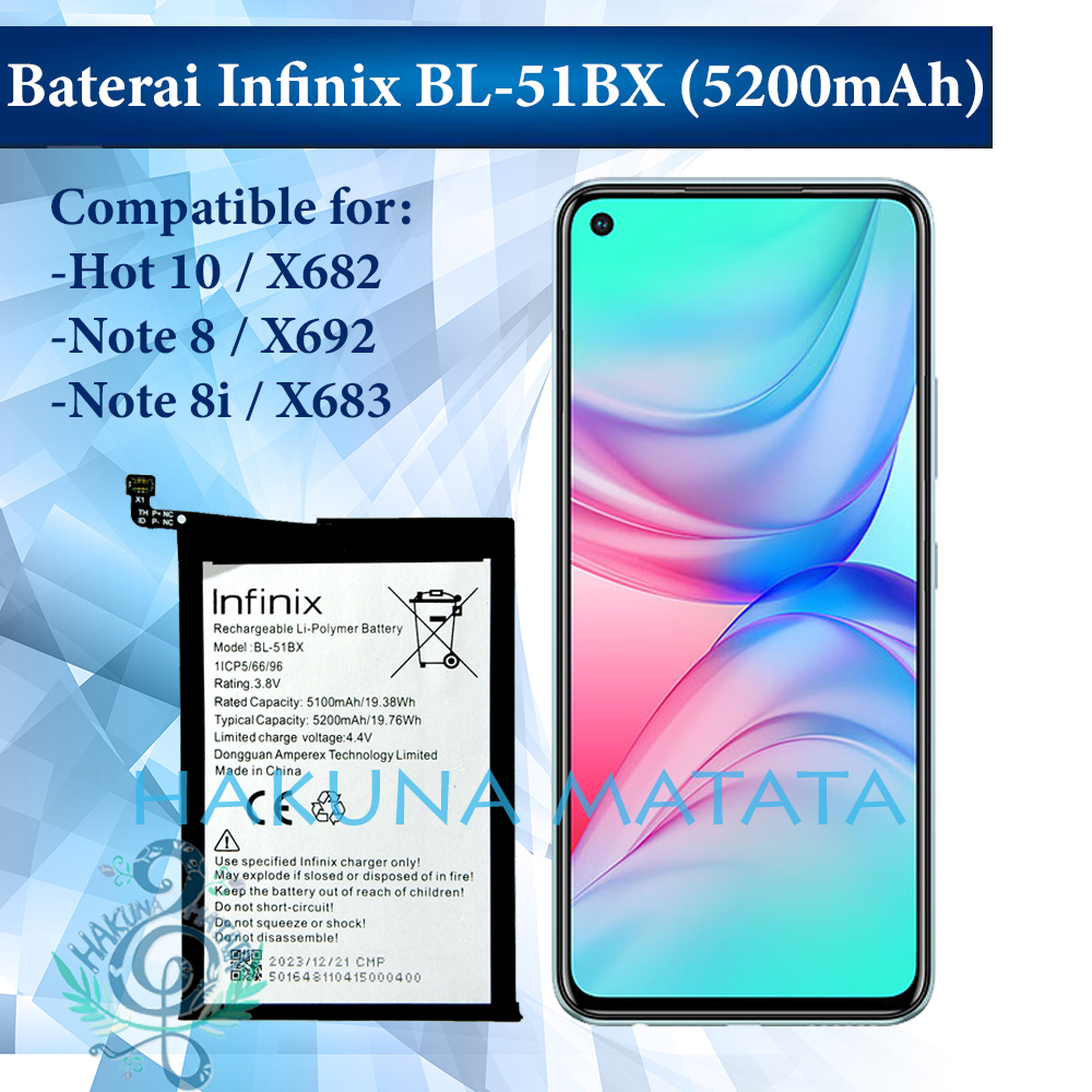 Jual Baterai Bl 51bx Infinix Hot 10 Note 8 Note 8i 5200 Mah