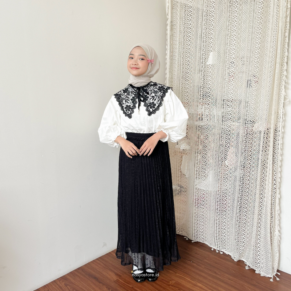 Jual Lace Pleated Skirt by nasya.id | Rok Brukat Wanita