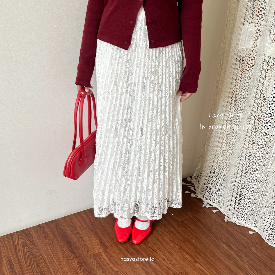 épine lace knit & pleats skirt set up épine lace knit & pleats skirt set up（Skirt & Top SET Maje